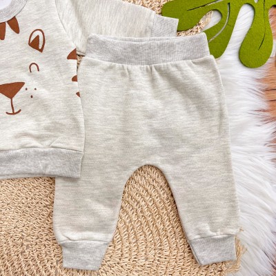 Conj. Casaco e Calça Cute Baby Tiger - Mescla